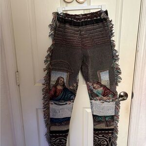 Unique Tapestry Fringe Pants